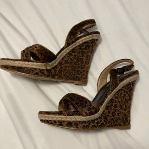 Leopard print wedges